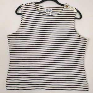 Escada Sport Tank Shirt Size 42 Stripe